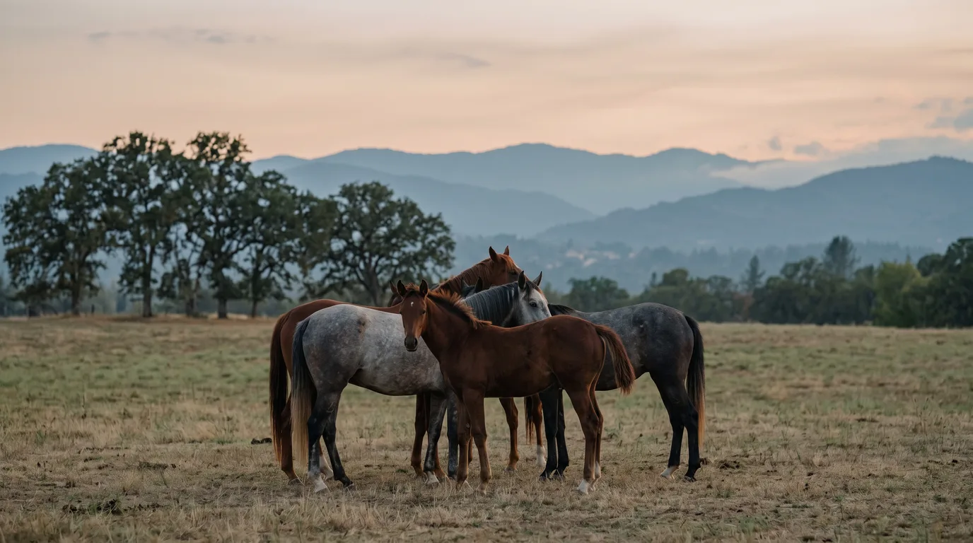 Chevaux en liberté, Pony Gônes, Rhône